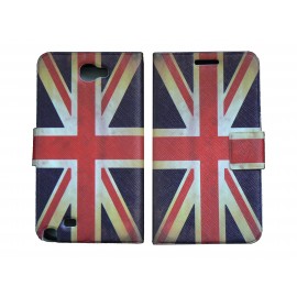 Pochette pour Samsung Galaxy Note 2 / N7100 simili-cuir drapeau Angleterre / UK + film protectin écran