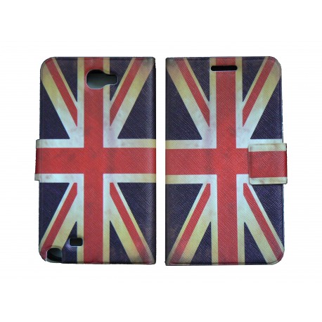 Pochette pour Samsung Galaxy Note 2 / N7100 simili-cuir drapeau Angleterre / UK + film protectin écran