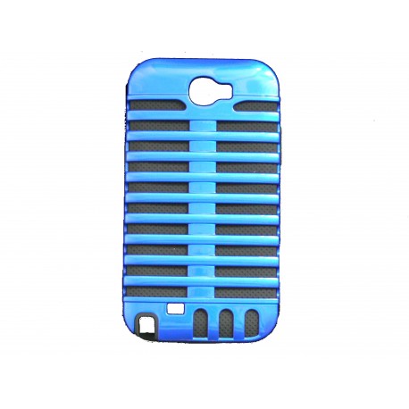 Coque pour Samsung Galaxy Note 2/N7100 bleu métal + film protection écran offert