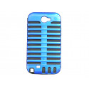 Coque pour Samsung Galaxy Note 2/N7100 bleu métal + film protection écran offert