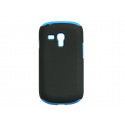 Coque pour Samsung Galaxy S3 Mini/ I8190 silicone noir et bleu + film protection écran offert