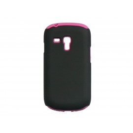 Coque pour Samsung Galaxy S3 Mini/ I8190 silicone noir et rose + film protection écran offert