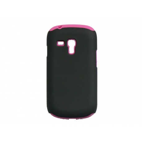 Coque pour Samsung Galaxy S3 Mini/ I8190 silicone noir et rose + film protection écran offert