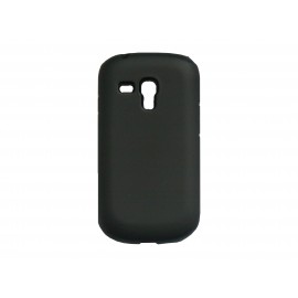 Coque pour Samsung Galaxy S3 Mini/ I8190 silicone noir semi-rigide + film protection écran offert