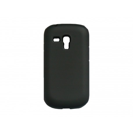 Coque pour Samsung Galaxy S3 Mini/ I8190 silicone noir semi-rigide + film protection écran offert