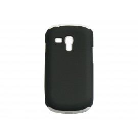 Coque pour Samsung Galaxy S3 Mini/ I8190 silicone noir et blanc + film protection écran offert