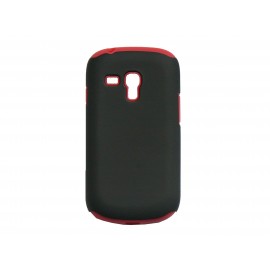 Coque pour Samsung Galaxy S3 Mini/ I8190 silicone noir et rouge + film protection écran offert