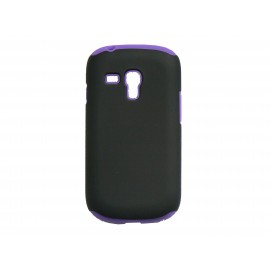 Coque pour Samsung Galaxy S3 Mini/ I8190 silicone noir et violet + film protection écran offert