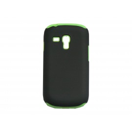 Coque pour Samsung Galaxy S3 Mini/ I8190 silicone noir et vert + film protection écran offert