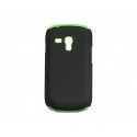 Coque pour Samsung Galaxy S3 Mini/ I8190 silicone noir et vert + film protection écran offert