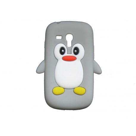 Coque pour Samsung Galaxy S3 Mini/ I8190 pingouin gris + film protection écran offert