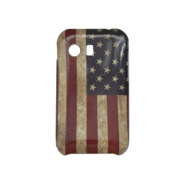 Coque silicone pour Samsung Galaxy Y/S5360 drapeau Etats-Unis/USA vintage + film protection écran offert