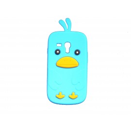 Coque pour Samsung Galaxy S3 Mini/ I8190 poussin bleu turquoise + film protection écran offert