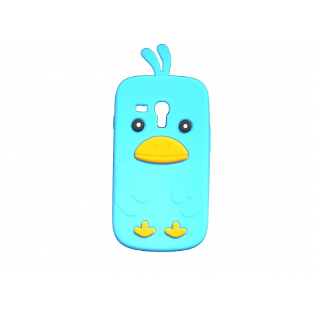 Coque pour Samsung Galaxy S3 Mini/ I8190 poussin bleu turquoise + film protection écran offert