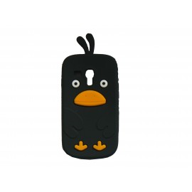 Coque pour Samsung Galaxy S3 Mini/ I8190 poussin noir + film protection écran offert