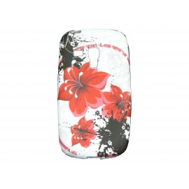 Coque pour Samsung Galaxy S3 Mini/ I8190 fleur rouge + film protection écran offert