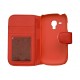 Etui portefeuille pour Samsung I8190/Galaxy S3 mini simili-cuir rouge + film protectin écran