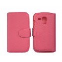 Etui portefeuille pour Samsung I8190/Galaxy S3 mini simili-cuir rose + film protectin écran