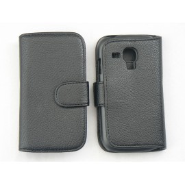 Etui portefeuille pour Samsung I8190/Galaxy S3 mini simili-cuir noire + film protectin écran