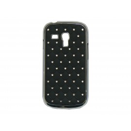 Coque pour Samsung Galaxy S3 Mini/ I8190 noire strass + film protection écran offert