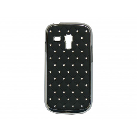 Coque pour Samsung Galaxy S3 Mini/ I8190 noire strass + film protection écran offert