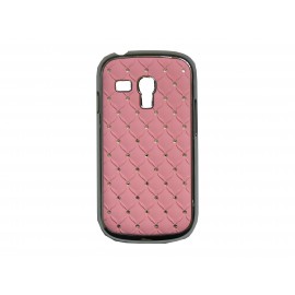 Coque pour Samsung Galaxy S3 Mini/ I8190 rose strass + film protection écran offert