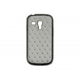 Coque pour Samsung Galaxy S3 Mini/ I8190 blanche strass + film protection écran offert