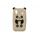 Coque pour Samsung S5830 Galaxy Ace silicone panda blanc oreilles noires + film protection écran offert