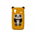 Coque pour Samsung S5830 Galaxy Ace silicone panda jaune oreilles noires + film protection écran offert