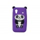 Coque pour Samsung S5830 Galaxy Ace silicone panda violet oreilles noires + film protection écran offert