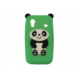 Coque pour Samsung S5830 Galaxy Ace silicone panda vert oreilles noires + film protection écran offert