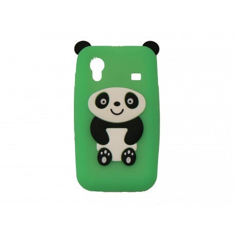 Coque pour Samsung S5830 Galaxy Ace silicone panda vert oreilles noires + film protection écran offert