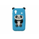 Coque pour Samsung S5830 Galaxy Ace silicone panda bleu turquoise oreilles noires + film protection écran offert