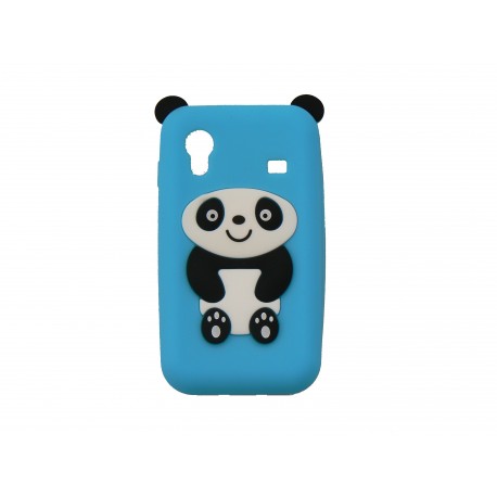 Coque pour Samsung S5830 Galaxy Ace silicone panda bleu turquoise oreilles noires + film protection écran offert