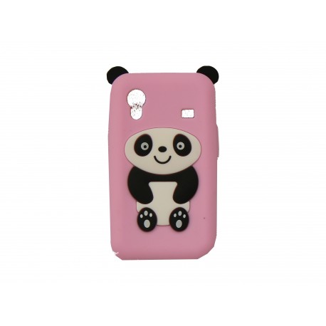 Coque pour Samsung S5830 Galaxy Ace silicone panda rose clair oreilles noires + film protection écran offert