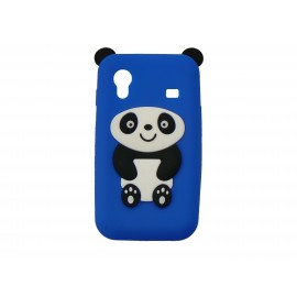 Coque pour Samsung S5830 Galaxy Ace silicone panda bleu oreilles noires + film protection écran offert