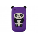 Coque silicone pour Blackberry 8520 curve panda violet oreilles noires + film protection ecran offert