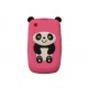 Coque silicone pour Blackberry 8520 curve panda rose bonbon oreilles noires + film protection ecran offert