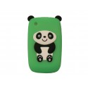 Coque silicone pour Blackberry 8520 curve panda vert oreilles noires + film protection ecran offert