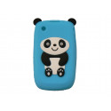 Coque silicone pour Blackberry 8520 curve panda bleu turquoise oreilles noires + film protection ecran offert