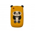 Coque silicone pour Blackberry 8520 curve panda jaune oreilles noires + film protection ecran offert