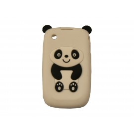 Coque silicone pour Blackberry 8520 curve panda blanc oreilles noires + film protection ecran offert
