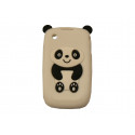 Coque silicone pour Blackberry 8520 curve panda blanc oreilles noires + film protection ecran offert