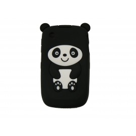 Coque silicone pour Blackberry 8520 curve panda noir oreilles noires + film protection ecran offert