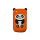 Coque silicone pour Blackberry 8520 curve panda orange oreilles noires + film protection ecran offert