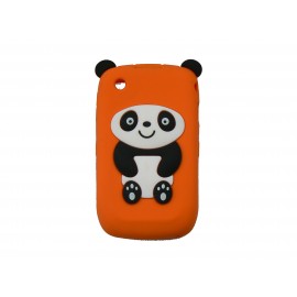 Coque silicone pour Blackberry 8520 curve panda orange oreilles noires + film protection ecran offert