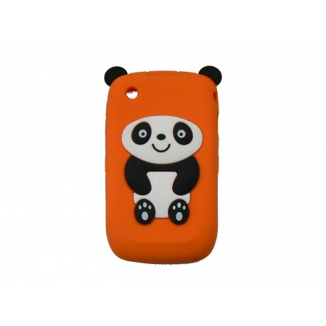 Coque silicone pour Blackberry 8520 curve panda orange oreilles noires + film protection ecran offert