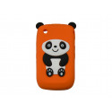 Coque silicone pour Blackberry 8520 curve panda orange oreilles noires + film protection ecran offert