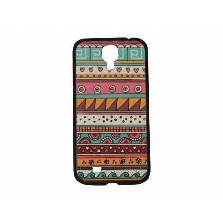 Coque pour Samsung Galaxy S4 / I9500 "Maya" pourtour noir version 2 + film protection écran offert