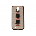 Coque pour Samsung Galaxy S4 / I9500  chapeau noir moustache rouge + film protection écran offert